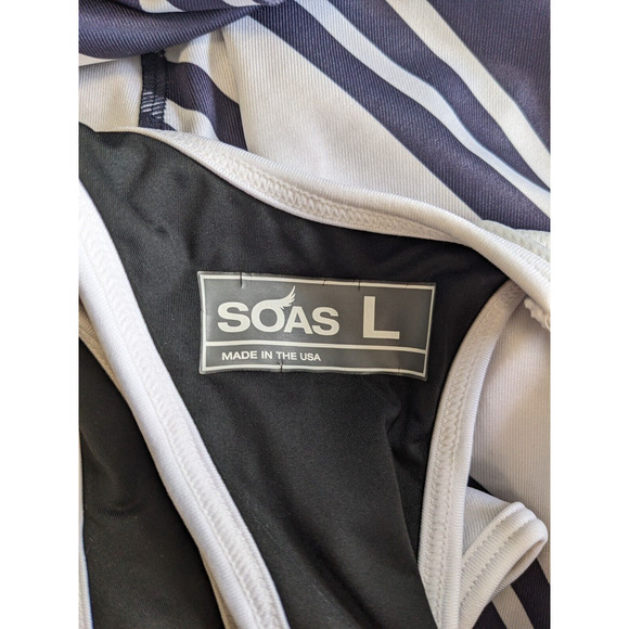 SOAS Womens Size Large Running Tri Tank White Racerback Cycling Pockets - Picture 13 of 14